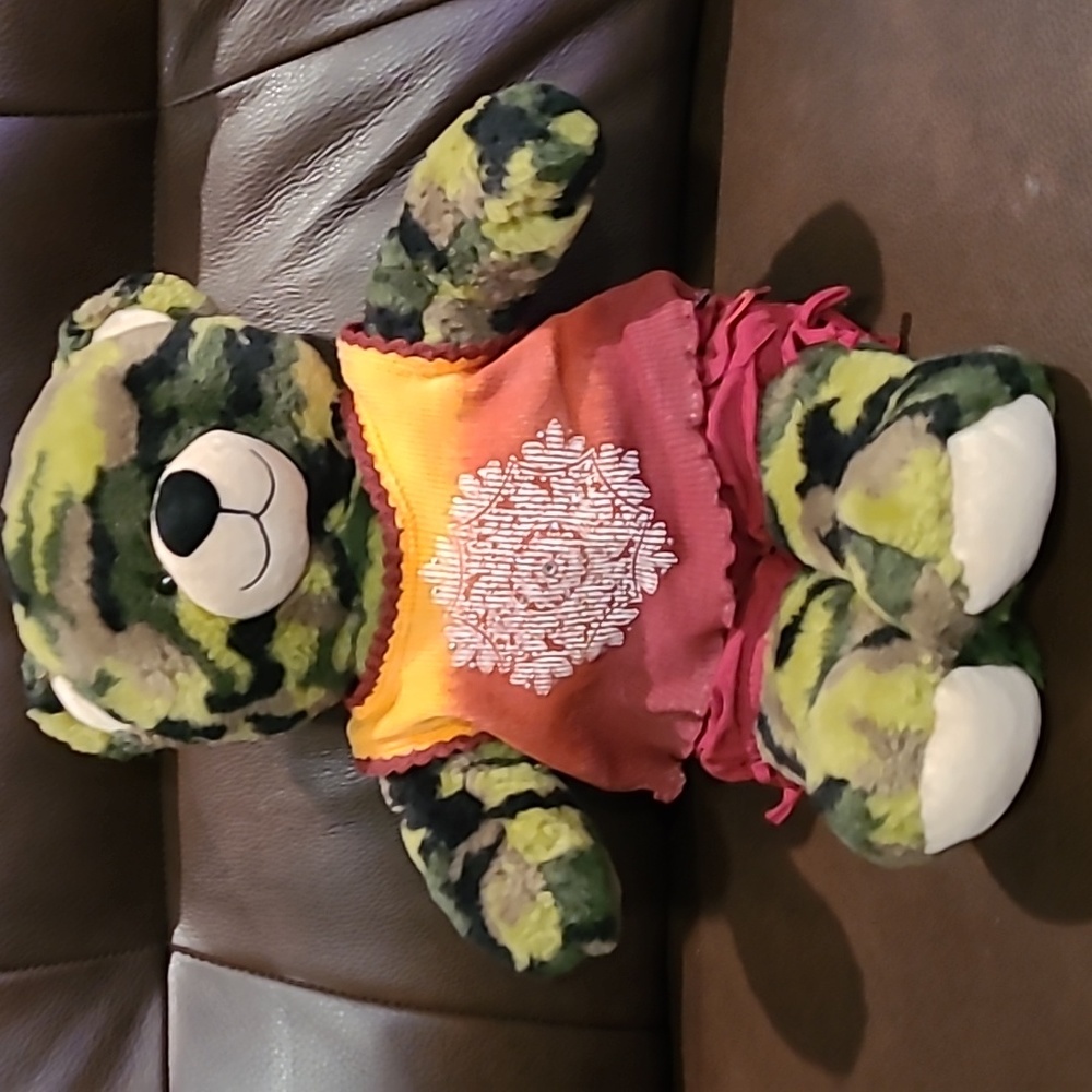 Build-a-Bear Retired Camouflage Teddy Bear tank top & cargo shorts